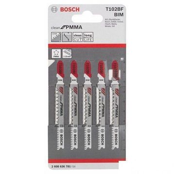 Bosch Temiz Kesim Serisi Akrilik Cam İçin T 102 Bf 5 Li Paket Dekupaj Testeresi Bıçağı