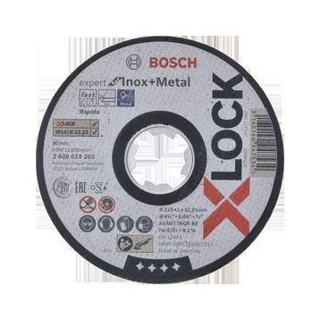Bosch X - Lock - 115 x 1.0 mm Rapido Expert Serisi Düz Inox Paslanmaz Çelik Kesme Diski