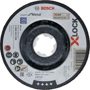 Bosch X-LOCK 115x6.0 mm Expert Serisi Bombeli Metal Taşlama Diski