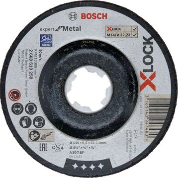 Bosch X-LOCK 115x6.0 mm Expert Serisi Bombeli Metal Taşlama Diski