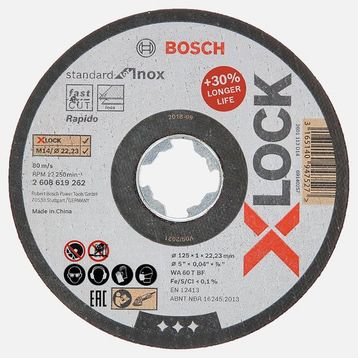 Bosch X-Lock Standard For Inox 125x1 mm Düz Kesici Disk