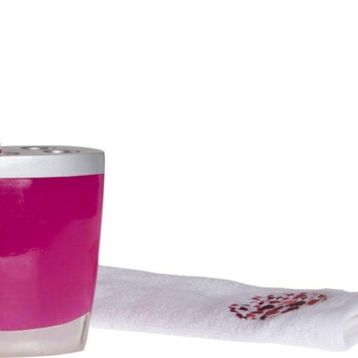 Bosphorus 11x8 cm Gri Pembe Poliresin Diş Fırçalık