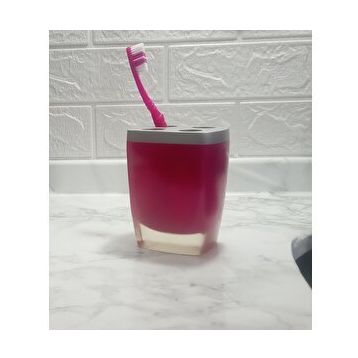 Bosphorus 11x8 cm Gri Pembe Poliresin Diş Fırçalık