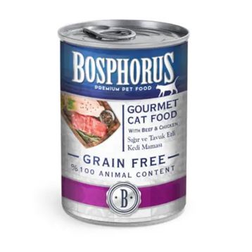 Bosphorus 12x415 gr Gurme Sığır Etli Ve Tavuk Etli Kedi Konservesi