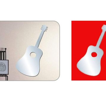 Bosphorus Aynalı Gitar Şekilli Duvar Sticker