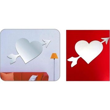 Bosphorus Aynalı Kalp Şekilli Duvar Sticker