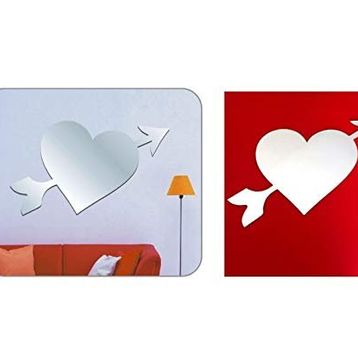 Bosphorus Aynalı Kalp Şekilli Duvar Sticker