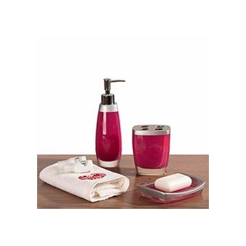 Bosphorus Gri-Pembe 3'lü Banyo Seti
