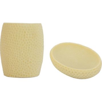 Bosphorus Sarı Petek Model Poliresin 2'li Banyo Seti