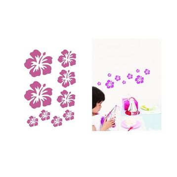 Bosphorus XFG028 Pembe Çiçekli Şeffaf Filmli Pvc 33x48 cm Duvar Stickerı