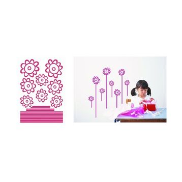Bosphorus XFG029 Pembe Papatyalı Şeffaf Filmli 33x48 cm Duvar Sticker