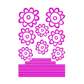 Bosphorus XFG029 Pembe Papatyalı Şeffaf Filmli 33x48 cm Duvar Sticker