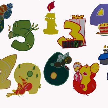 Bosphorus XFG062 Renkli Rakamlı Pvc 33x48 cm Duvar Stickerı