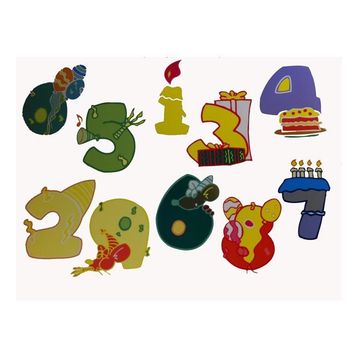 Bosphorus XFG062 Renkli Rakamlı Pvc 33x48 cm Duvar Stickerı