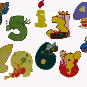 Bosphorus XFG062 Renkli Rakamlı Pvc 33x48 cm Duvar Stickerı