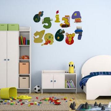 Bosphorus XFG062 Renkli Rakamlı Pvc 33x48 cm Duvar Stickerı