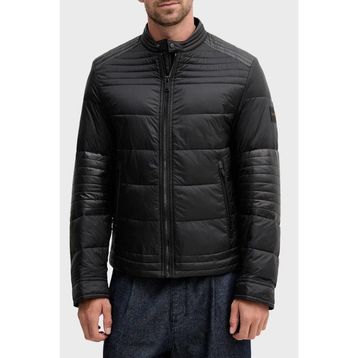Boss 50543624 001 - Siyah Kapitoneli Regular Fit Dik Yaka Fermuarlı Erkek Mont