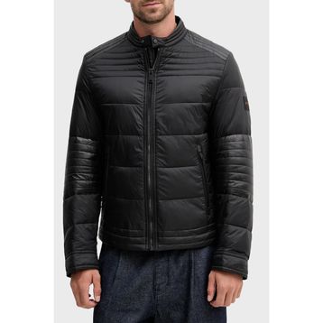 Boss 50543624 001 - Siyah Kapitoneli Regular Fit Dik Yaka Fermuarlı Erkek Mont