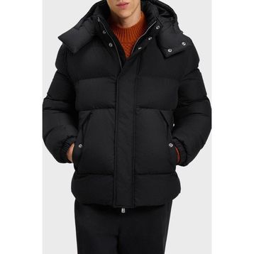 Boss 50551599 001 Kapitoneli Regular Fit Siyah Çıkarılabilir Kapüşonlu Şişme Erkek Mont