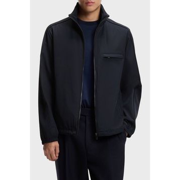 Boss 50554286 404 - Lacivert Logolu Regular Fit Dik Yaka Su Itici Mont Erkek Mont