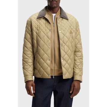 Boss 50558841 252 - Haki Kapitoneli Relaxed Fit Klasik Yaka Su Itici Mont Erkek Mont