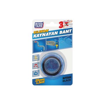 Boss Tape 25 mm 1.5 mt Siyah Silikon Kaynayan Tamir Bandı