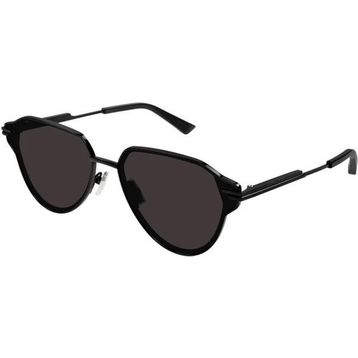 Bottega Veneta BV 1271S 001 63 Unisex Geometrik Siyah Metal Güneş Gözlüğü