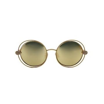 Boucheron 0029S 002 57 Gold Yuvarlak Çerçeve Kadın Güneş Gözlüğü