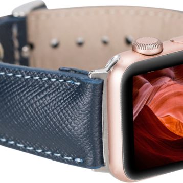 Bouletta 42-44-45 mm G3 Lacivert Apple Watch Uyumlu Deri Kordon