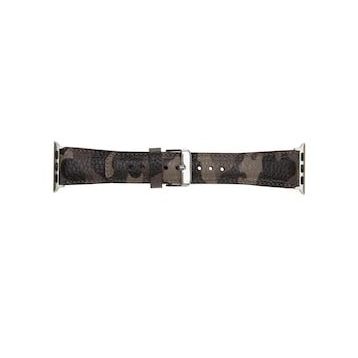 Bouletta 42-44-45 mm Kamuflaj Bej Apple Watch Uyumlu Deri Kordon