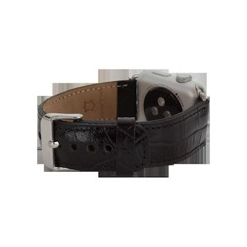 Bouletta 42-44-45 mm Kroko Siyah Apple Watch Uyumlu Deri Kordon