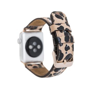 Bouletta 42-44-45 mm Leopar NE Apple Watch Uyumlu Deri Kordon