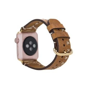 Bouletta Aqua V18 42-44-45 mm Taba Apple Watch Uyumlu Deri Kordon