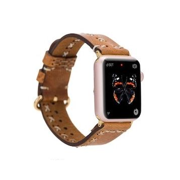 Bouletta Aqua V18 42-44-45 mm Taba Apple Watch Uyumlu Deri Kordon