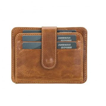 Bouletta BLW019 V18 Slim Çok Bölmeli Taba Deri Unisex Kartlık