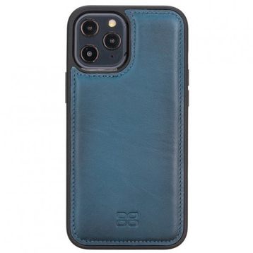Bouletta BRN4EF Mavi Apple İphone 12 Pro Max Uyumlu Deri Arka Kapak