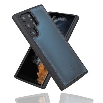 Bouletta BRN4EF Mavi Samsung Galaxy S22 Ultra Uyumlu Deri Arka Kapak