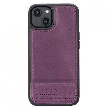 Bouletta CZ7 Apple iPhone 14 Uyumlu Deri Standlı Mor Cep Telefonu Arka Kapak