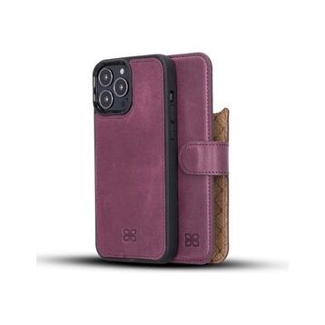 Bouletta CZ7 Mor Apple İphone 13 Pro Max Uyumlu Deri Cüzdanlı Kılıf
