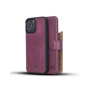 Bouletta CZ7 Mor Apple İphone 13 Pro Max Uyumlu Deri Cüzdanlı Kılıf