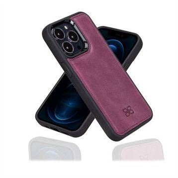 Bouletta CZ7 Mor Apple İphone 13 Uyumlu Deri Arka Kapak