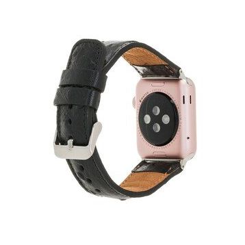 Bouletta DE5 42-44-45 mm Siyah Apple Watch Uyumlu Deri Kordon