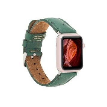 Bouletta DE6 42-44-45 mm Yeşil Apple Watch Uyumlu Deri Kordon