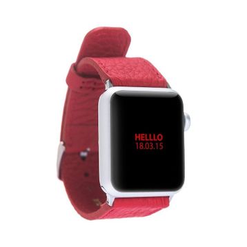 Bouletta ERC2 42-44-45 mm Kırmızı Apple Watch Uyumlu Deri Kordon