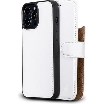 Bouletta F3 Beyaz Apple İphone 13 Pro Uyumlu Deri Cüzdanlı Kılıf