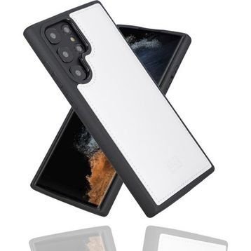 Bouletta F3 Beyaz Samsung Galaxy S22 Ultra Uyumlu Deri Arka Kapak