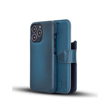 Bouletta F360 BRN4EF Mavi Apple iPhone 13 Pro Uyumlu Deri Cüzdanlı Kılıf