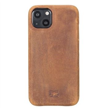 Bouletta F360 G19 Taba Apple iPhone 13 Uyumlu Deri Arka Kapak