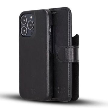 Bouletta F360 RST1 Siyah Apple iPhone 13 Pro Max Uyumlu Deri Cüzdanlı Kılıf