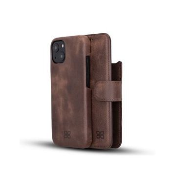 Bouletta F360 TN3 Kahverengi Apple iPhone 13 Uyumlu Deri Cüzdanlı Kılıf